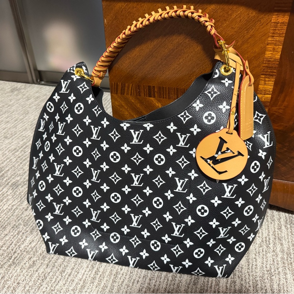 Design inspired Black Monogram Hobo Bag